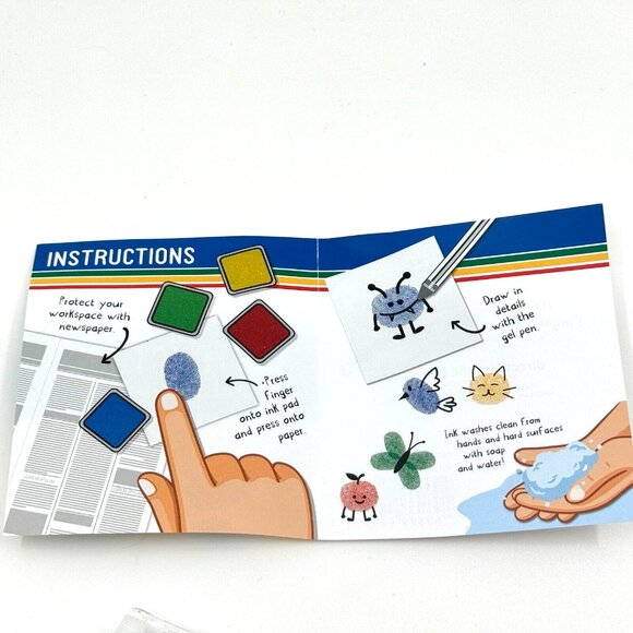 Kid's Mini Finger Ink Kit: Ink Pads, Pen, Paper for Fingerprint Art - Picture 6 of 6